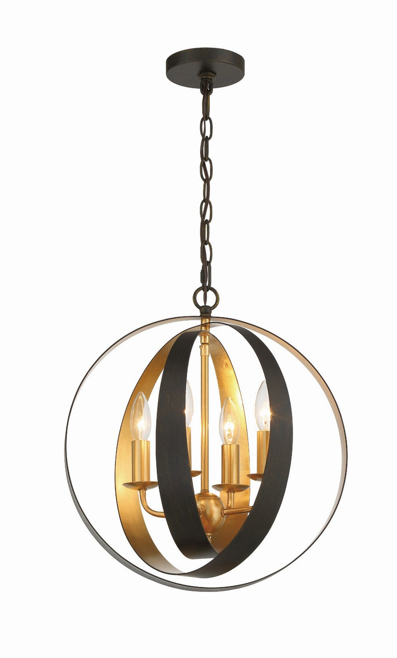 Crystorama 584-EB-GA Luna Four Light Mini Chandelier English Bronze / Antique Gold Main Image.jpg