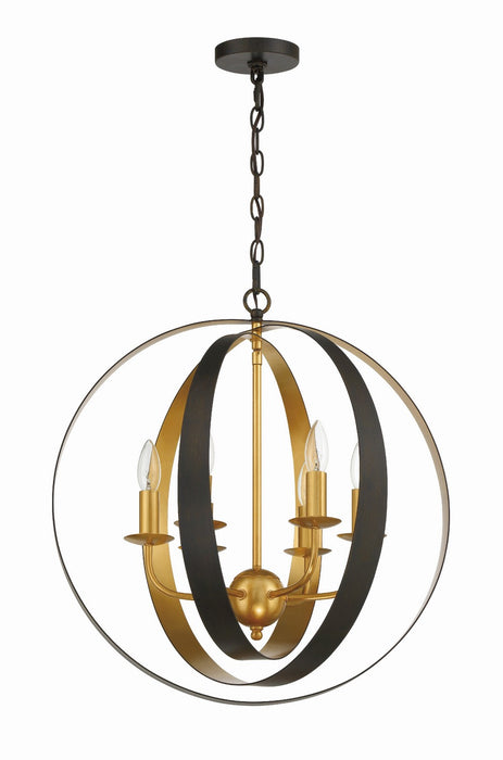 Crystorama 585-EB-GA Luna Six Light Chandelier English Bronze / Antique Gold Alternate Image 4.jpg