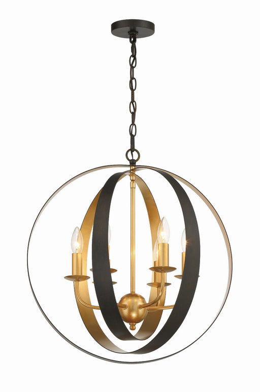 Crystorama 585-EB-GA Luna Six Light Chandelier English Bronze / Antique Gold Main Image.jpg