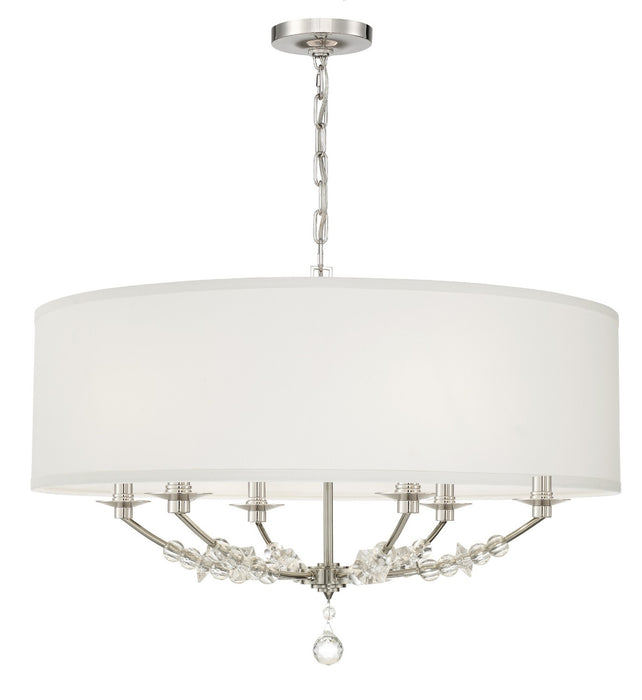 Crystorama 8006-PN Mirage Six Light Chandelier Polished Nickel Main Image.jpg