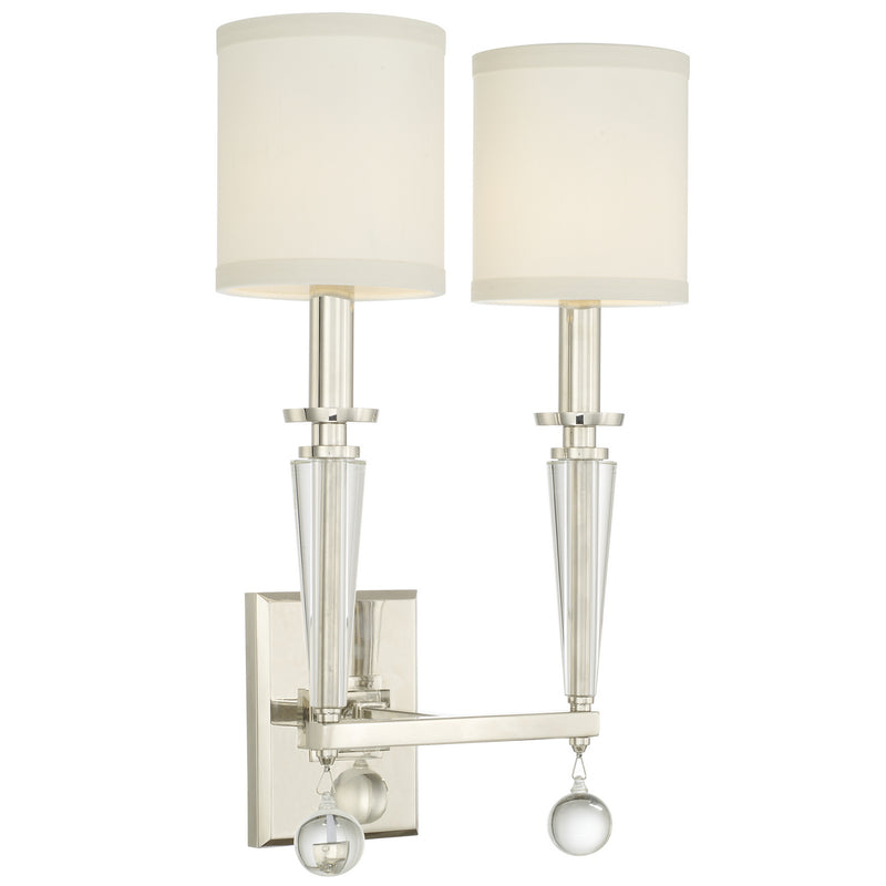 Crystorama 8102-PN Paxton Two Light Wall Sconce Polished Nickel Main Image.jpg