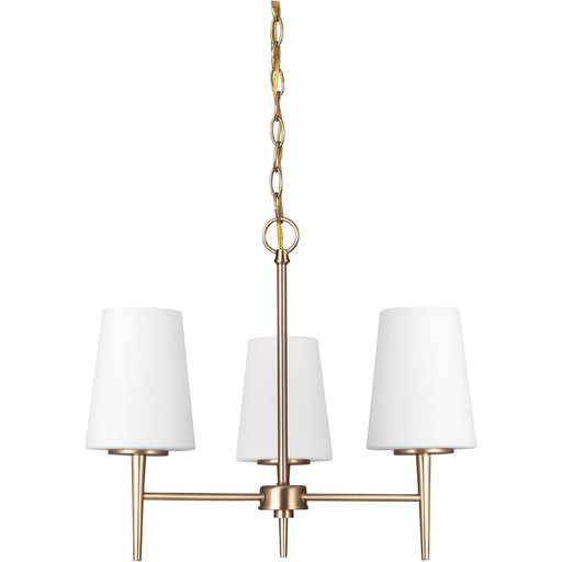 Generation Lighting 3140403-848 Driscoll Three Light Chandelier, Satin Brass Main Image.jpg