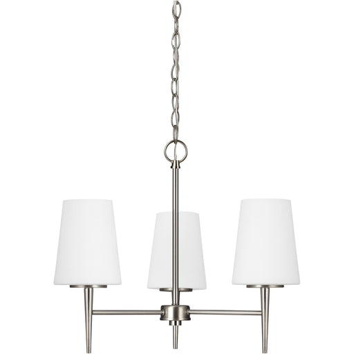 Generation Lighting 3140403-962 Driscoll Three Light Chandelier, Brushed Nickel Main Image.jpg