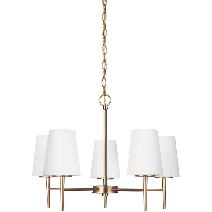 Generation Lighting 3140405-848 Driscoll Five Light Chandelier, Satin Brass Main Image.jpg