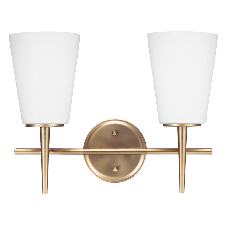 Generation Lighting 4440402-848 Driscoll Two Light Wall / Bath, Satin Brass Main Image.jpg
