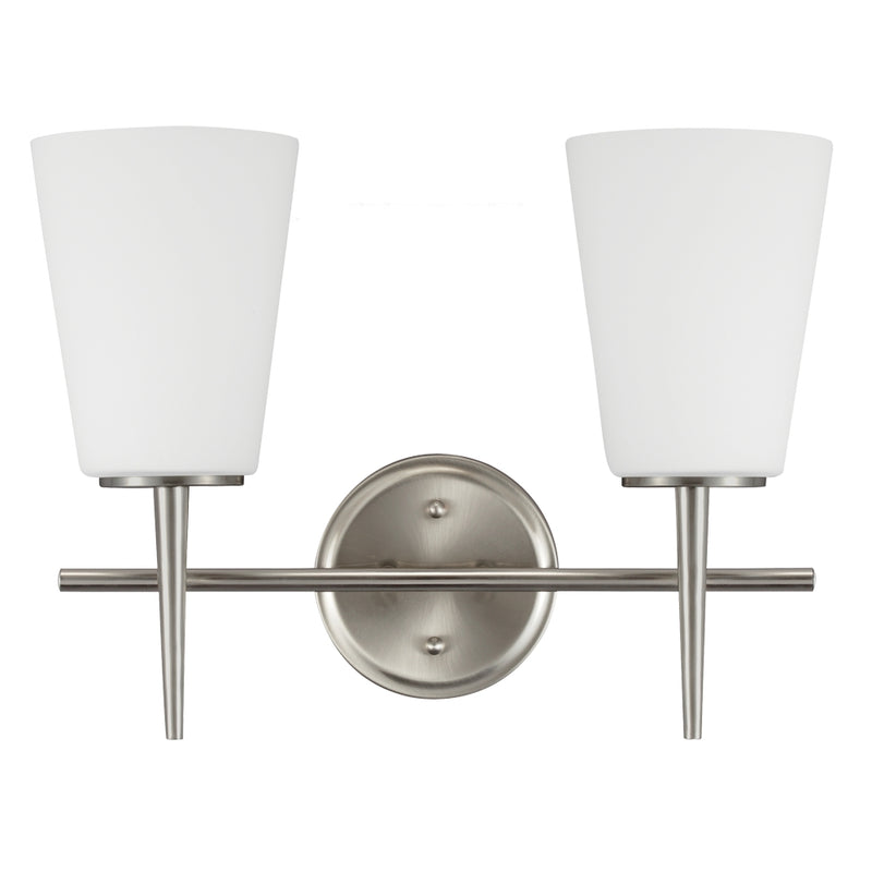 Generation Lighting 4440402-962 Driscoll Two Light Wall / Bath, Brushed Nickel Main Image.jpg