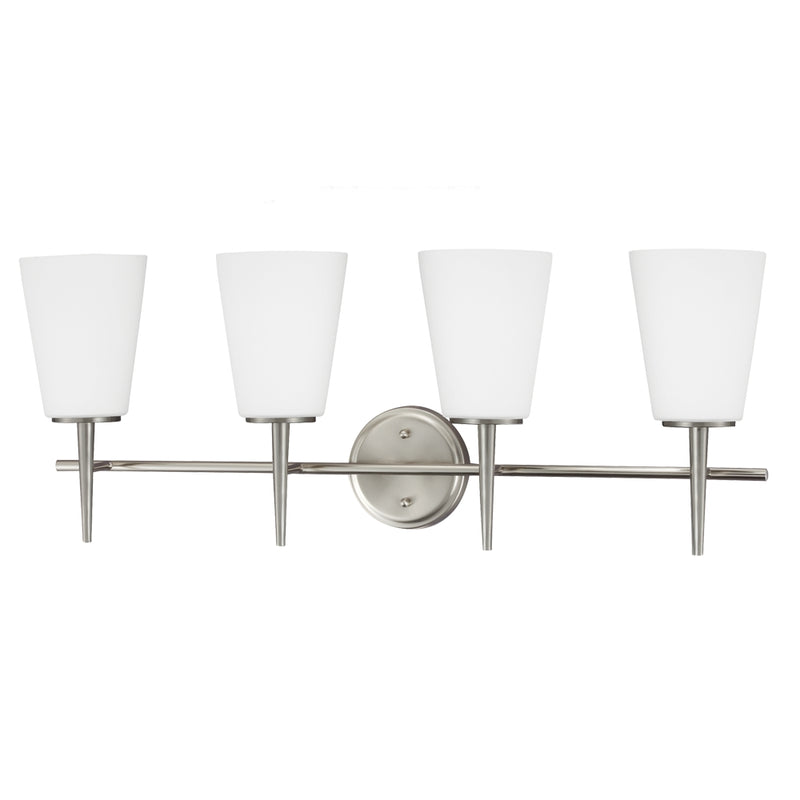 Generation Lighting 4440404-962 Driscoll Four Light Wall / Bath, Brushed Nickel Main Image.jpg
