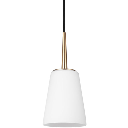 Generation Lighting 6140401-848 Driscoll One Light Mini-Pendant, Satin Brass Main Image.jpg