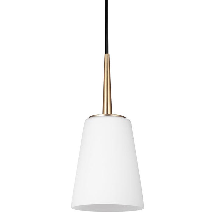 Generation Lighting 6140401-848 Driscoll One Light Mini-Pendant, Satin Brass Main Image.jpg