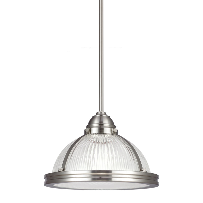 Generation Lighting 65060-962 Pratt Street Prismatic One Light Pendant, Brushed Nickel Main Image.jpg