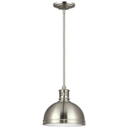 Generation Lighting 65085-962 Pratt Street Metal One Light Pendant, Brushed Nickel Main Image.jpg