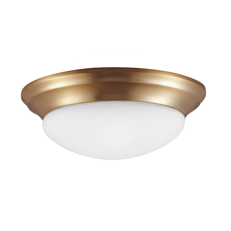 Generation Lighting 75434-848 Nash One Light Flush Mount, Satin Brass Main Image.jpg