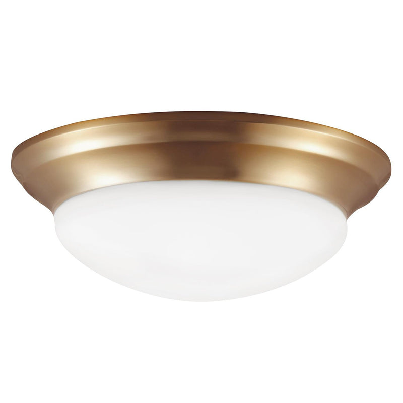 Generation Lighting 75436-848 Nash Three Light Flush Mount, Satin Brass Main Image.jpg
