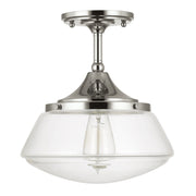 Capital Lighting 3533PN-134 Schoolhouse One Light Semi-Flush Mount, Polished Nickel Main Image.jpg