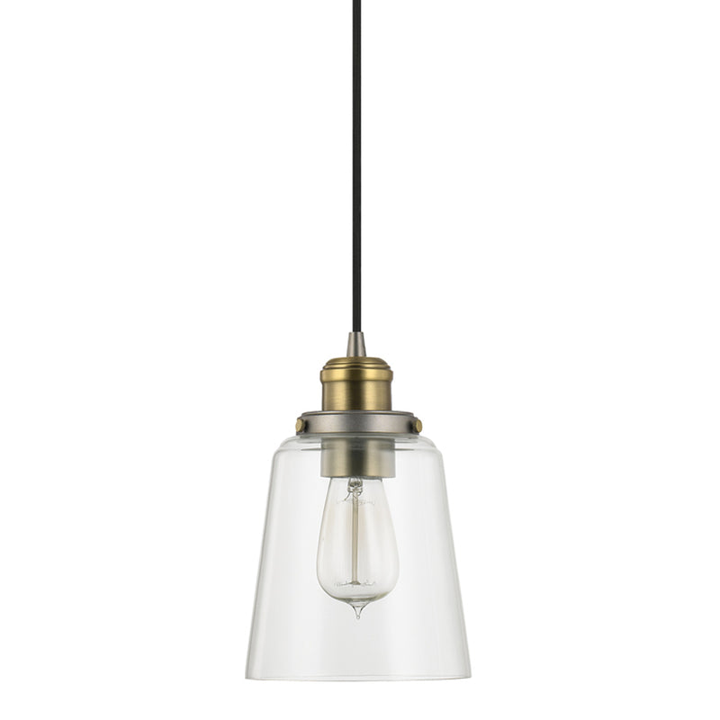 Capital Lighting 3718GA-135 Fallon One Light Pendant, Graphite and Aged Brass Main Image.jpg