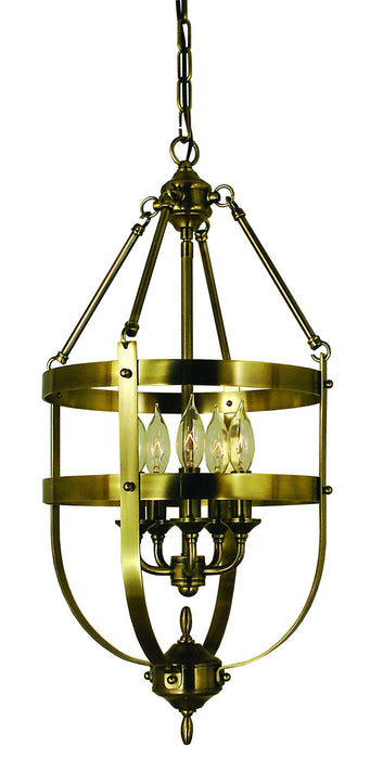 Framburg 1016 AB Hannover Five Light Chandelier, Antique Brass Main Image.jpg