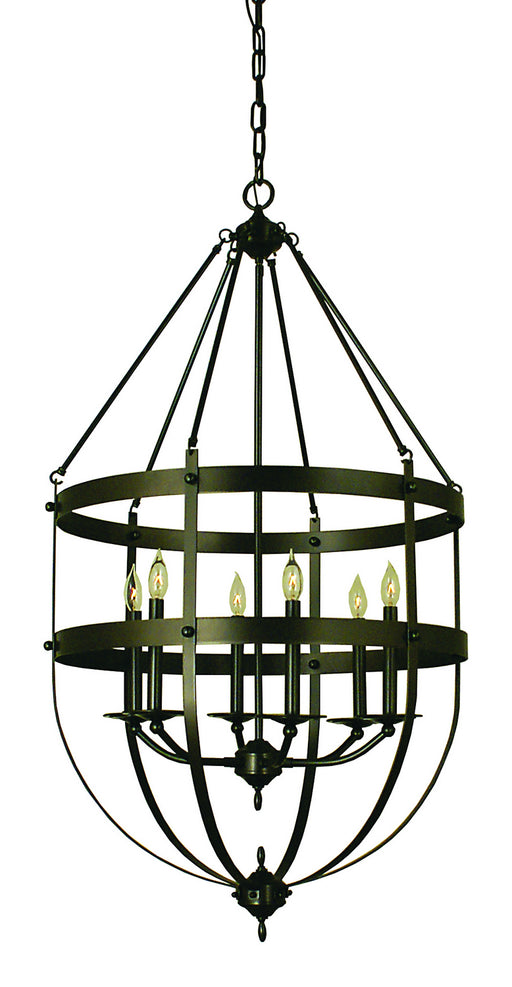 Framburg 1018 MB Hannover Six Light Foyer Chandelier, Mahogany Bronze Main Image.jpg