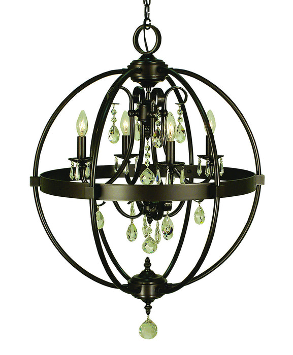 Framburg 1064 MB Compass Four Light Chandelier, Mahogany Bronze Main Image.jpg