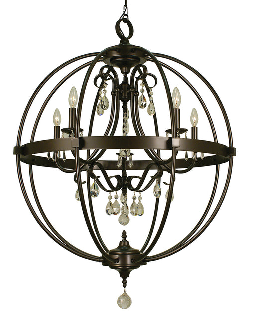 Framburg 1069 MB Compass Five Light Foyer Chandelier, Mahogany Bronze Main Image.jpg