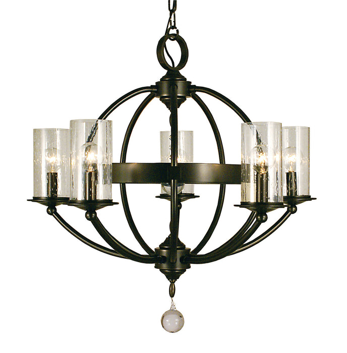 Framburg 1075 MB Compass Five Light Chandelier, Mahogany Bronze Main Image.jpg