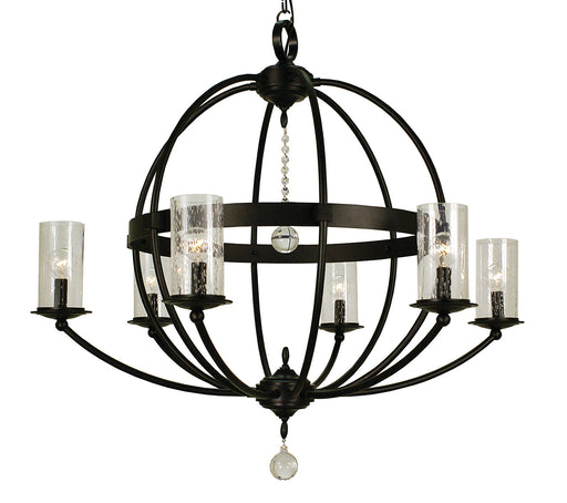 Framburg 1077 MBLACK Compass Six Light Foyer Chandelier, Matte Black Main Image.jpg