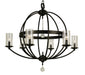 Framburg 1077 MBLACK Compass Six Light Foyer Chandelier, Matte Black Main Image.jpg