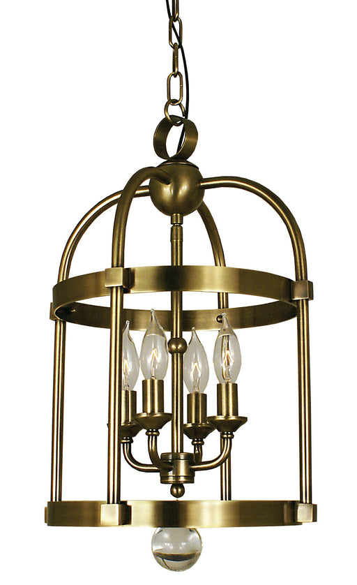 Framburg 1103 AB Compass Four Light Chandelier, Antique Brass Main Image.jpg