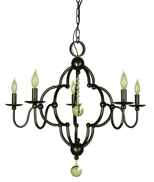 Framburg 1161 MB Quatrefoil Five Light Chandelier, Mahogany Bronze Main Image.jpg