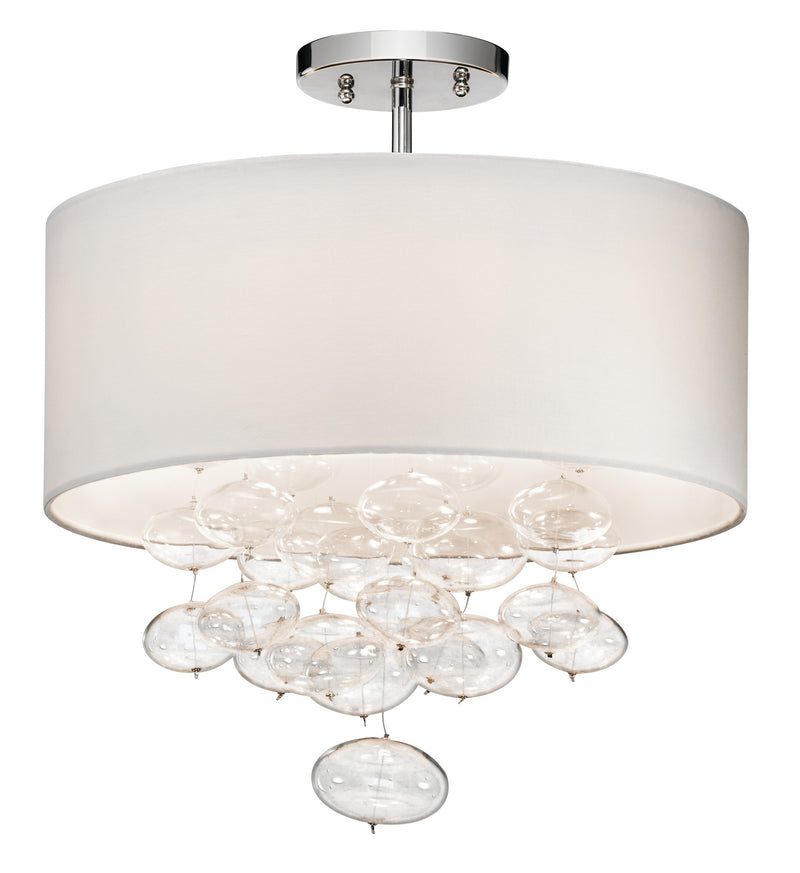 Kichler 83239 Three Light Semi Flush Mount, Chrome