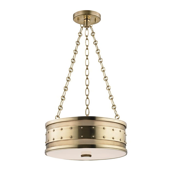 Hudson Valley 2216-AGB Gaines Three Light Pendant, Aged Brass Main Image.jpg