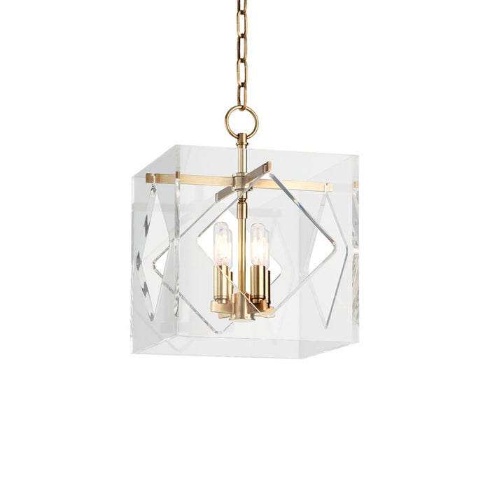 Hudson Valley 5912-AGB Travis Four Light Pendant, Aged Brass Main Image.jpg