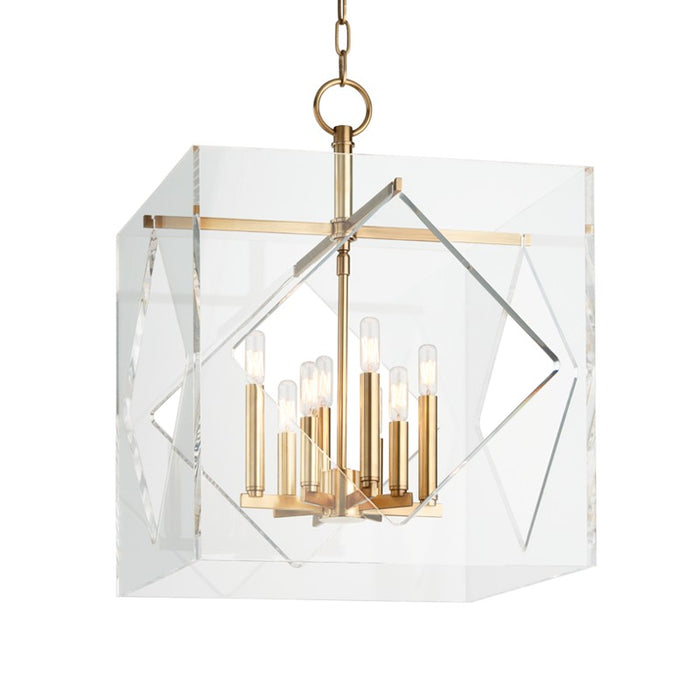 Hudson Valley 5920-AGB Travis Eight Light Pendant, Aged Brass Main Image.jpg