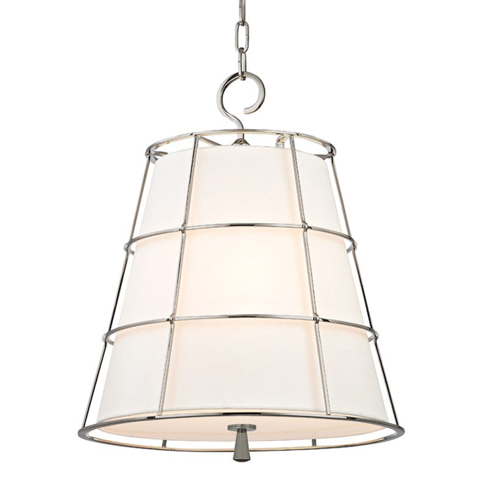 Hudson Valley 9818-PN Savona Three Light Pendant, Polished Nickel Main Image.jpg