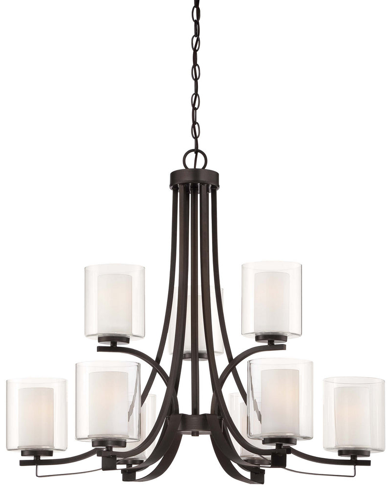Minka-Lavery 4109-172 Parsons Studio Nine Light Chandelier, Smoked Iron Main Image.jpg