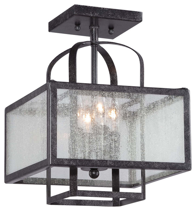 Minka-Lavery 4876-283 Camden Square Four Light Semi Flush Mount, Aged Charcoal Main Image.jpg