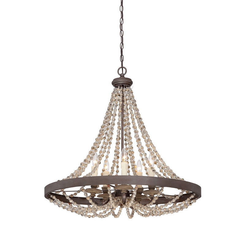 Savoy House 7-7406-5-39 Five Light Pendant, Fossil Stone (4)
