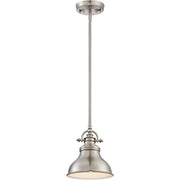 Quoizel ER1508BN Emery One Light Mini Pendant, Brushed Nickel Main Image.jpg
