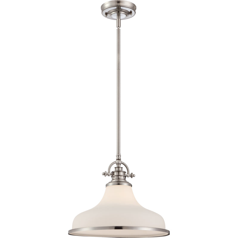 Quoizel GRT2814BN Grant One Light Pendant, Brushed Nickel Main Image.jpg
