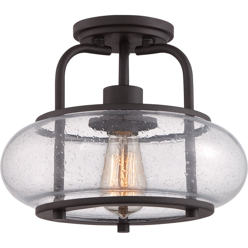 Quoizel TRG1712OZ Trilogy One Light Semi Flush Mount, Old Bronze Main Image.jpg