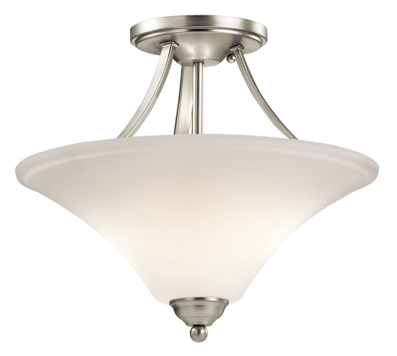 Kichler 43512NI Keiran Two Light Semi Flush Mount, Brushed Nickel Main Image.jpg