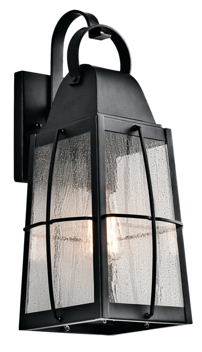 Kichler 49553BKT Tolerand One Light Outdoor Wall Mount, Textured Black Main Image.jpg