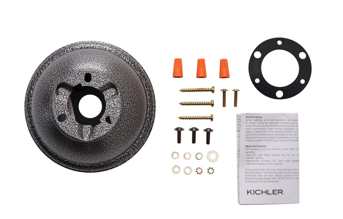 Kichler 337008WSP Flush Mount Kit, Weathered Steel Powder Coat (2)