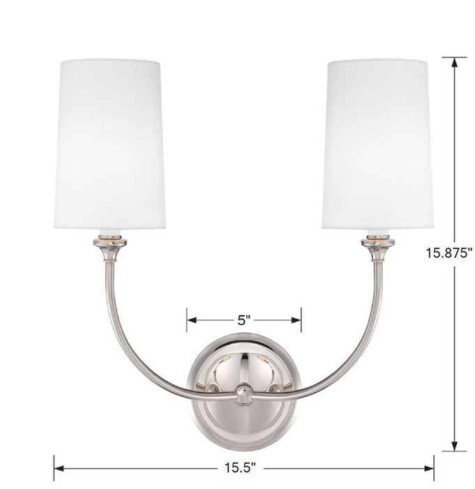 Crystorama 2242-PN Sylvan Two Light Wall Sconce Polished Nickel Alternate Image 4.jpg
