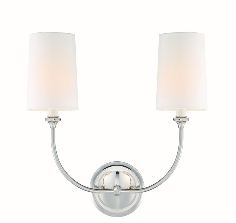 Crystorama 2242-PN Sylvan Two Light Wall Sconce Polished Nickel Main Image.jpg