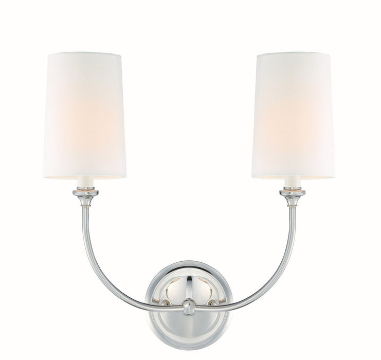 Crystorama 2242-PN Sylvan Two Light Wall Sconce Polished Nickel Main Image.jpg