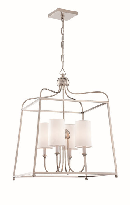 Crystorama 2244-PN Sylvan Four Light Chandelier Polished Nickel Main Image.jpg