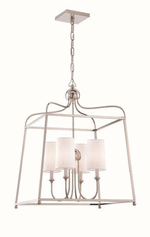 Crystorama 2244-PN Sylvan Four Light Chandelier Polished Nickel Main Image.jpg