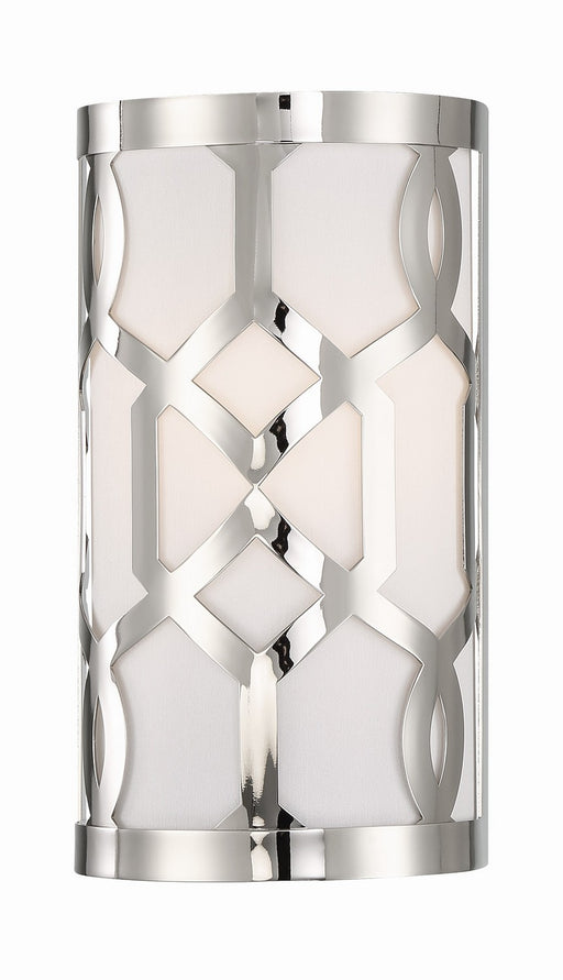 Crystorama 2262-PN Jennings One Light Wall Sconce Polished Nickel Main Image.jpg