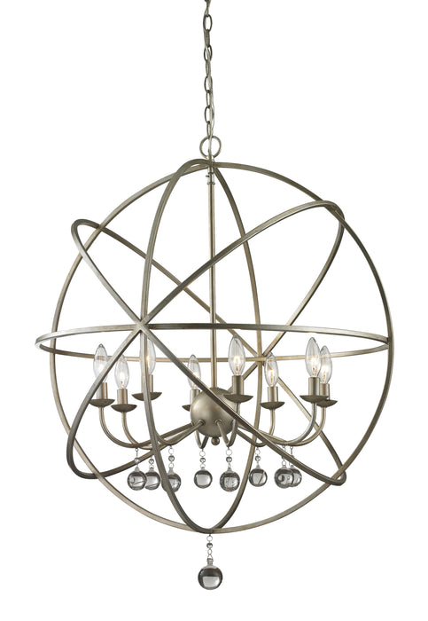 Z-Lite 415-30 Acadia Eight Light Pendant, Antique Silver Main Image.jpg