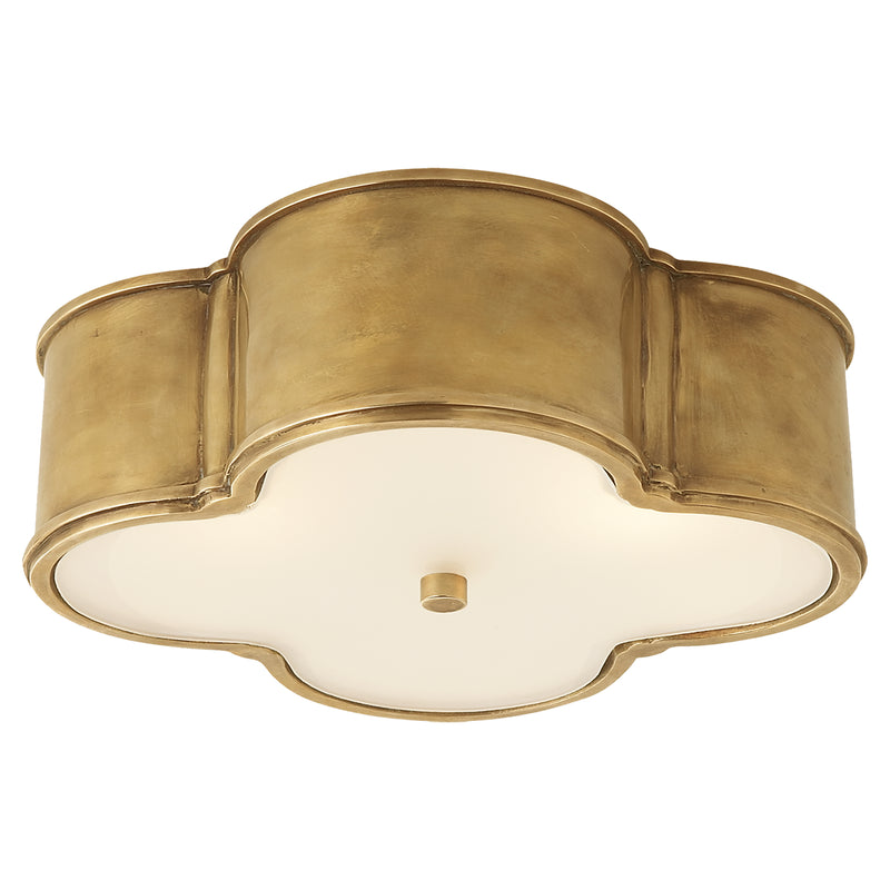 Basil Three Light Flush Mount, Natural Brass Main Image.jpg